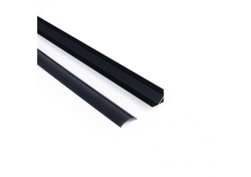 Profilé d'angle en aluminium avec diffuseur-Kit complet-15,8x15,8mm-Ruban LED jusqu'à 10 mm-2m - BXT-58-N - Barcelona LED