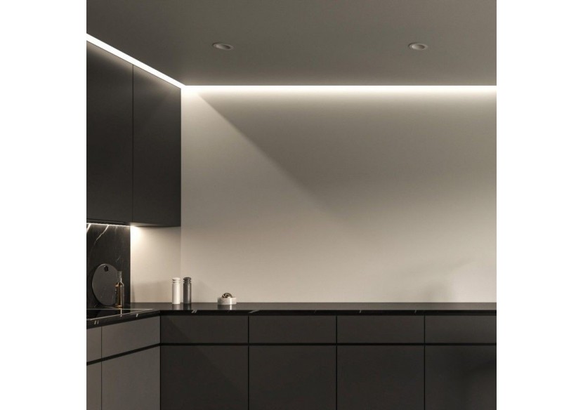 Profilé d'angle en aluminium avec diffuseur-Kit complet-15,8x15,8mm-Ruban LED jusqu'à 10 mm-2m - BXT-58-B - Barcelona LED