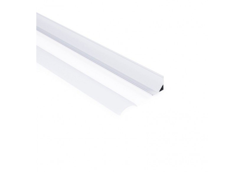 Profilé d'angle en aluminium avec diffuseur-Kit complet-15,8x15,8mm-Ruban LED jusqu'à 10 mm-2m - BXT-58-B - Barcelona LED