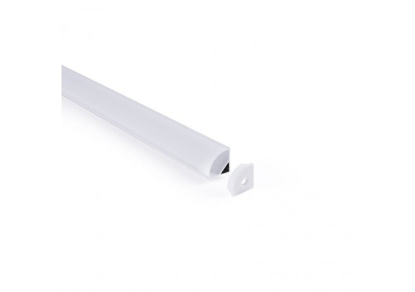 Profilé d'angle en aluminium avec diffuseur-Kit complet-15,8x15,8mm-Ruban LED jusqu'à 10 mm-2m - BXT-58-B - Barcelona LED