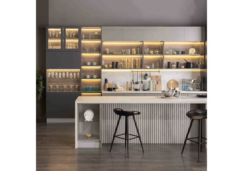 Profilé d'angle en aluminium avec diffuseur-Kit complet-15,8x15,8mm-Ruban LED jusqu'à 10 mm-2m - BXT-58-B - Barcelona LED