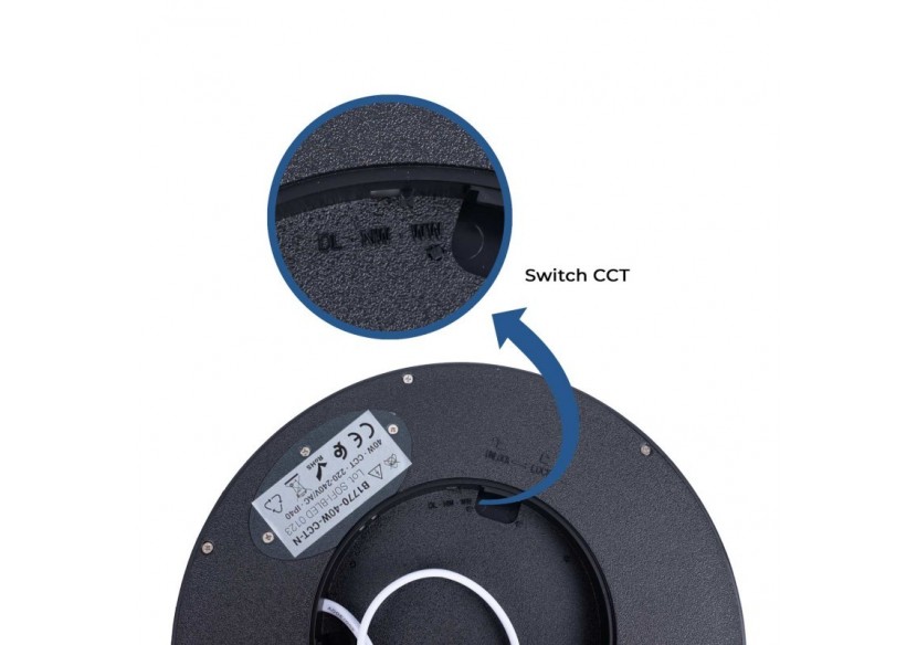 Plafonnier LED rond CCT 40W-IP40 - B1770-40W-CCT-N - Barcelona LED