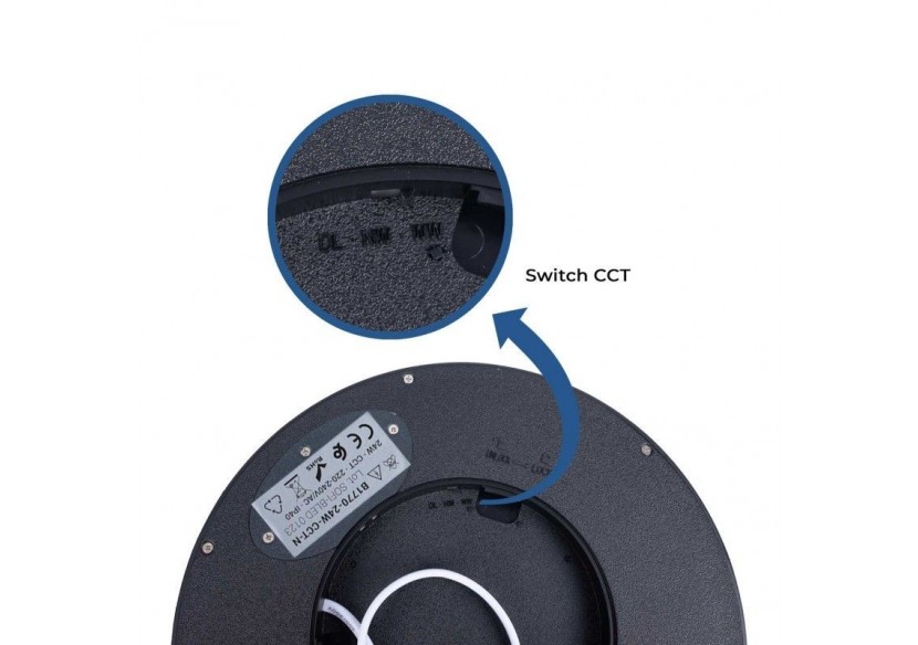 Plafonnier LED rond CCT 24W-IP40 - B1770-24W-CCT-N - Barcelona LED