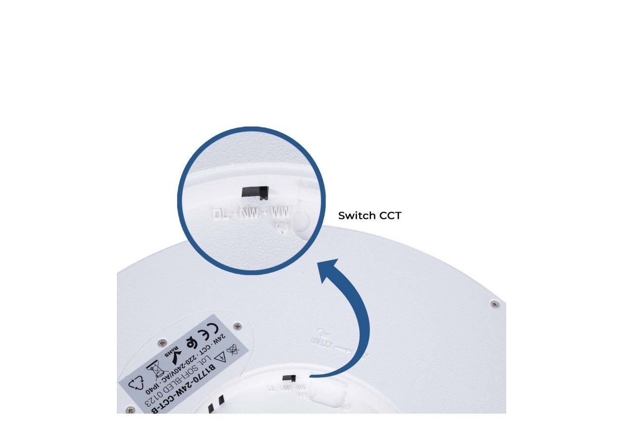 Plafonnier LED rond CCT 24W-IP40 - B1770-24W-CCT-B - Barcelona LED