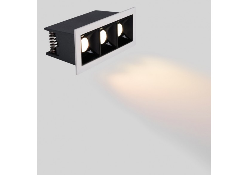 Spot linéaire LED encastré triple 6W-UGR18-IRC90-Puce OSRAM-Blanc - B1218-6W-B-270 - Barcelona LED