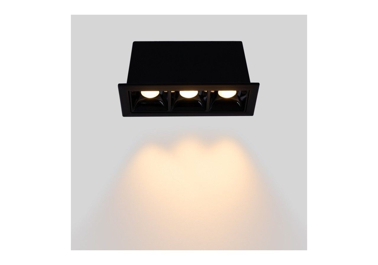 Spot linéaire LED encastré triple 6W-UGR18-IRC90-Puce OSRAM-Noir - B1218-6W-N-270 - Barcelona LED