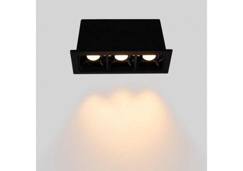 Spot linéaire LED encastré triple 6W-UGR18-IRC90-Puce OSRAM-Noir - B1218-6W-N-270 - Barcelona LED Spot linéaire LED encastré triple 6W-UGR18-IRC90-Puce OSRAM-Noir - B1218-6W-N-270 - Barcelona LED