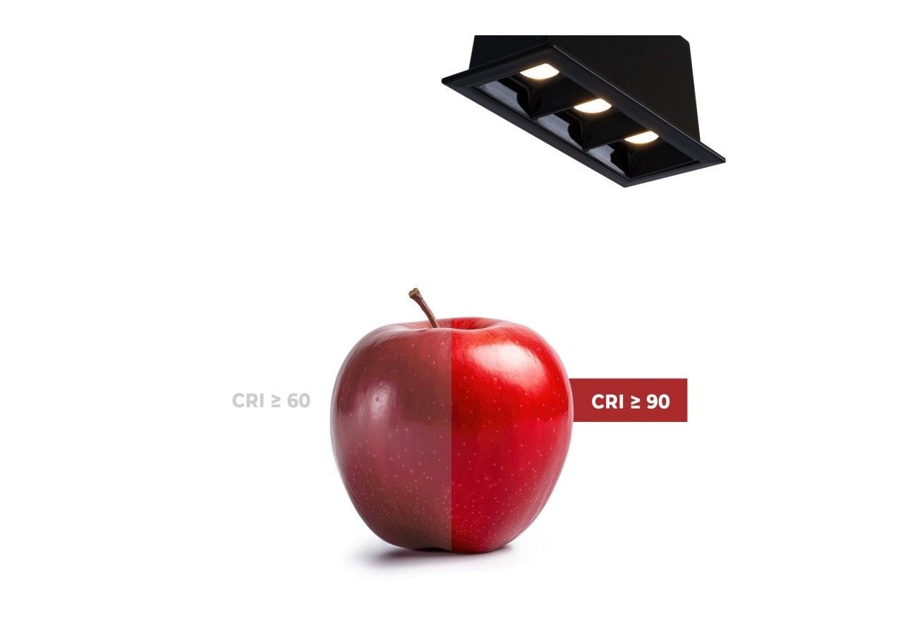 Spot linéaire LED encastré triple 6W-UGR18-IRC90-Puce OSRAM-Noir - B1218-6W-N-270 - Barcelona LED