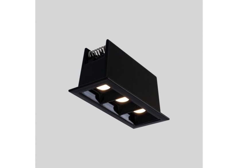 Spot linéaire LED encastré triple 6W-UGR18-IRC90-Puce OSRAM-Noir - B1218-6W-N-270 - Barcelona LED Spot linéaire LED encastré triple 6W-UGR18-IRC90-Puce OSRAM-Noir - B1218-6W-N-270 - Barcelona LED