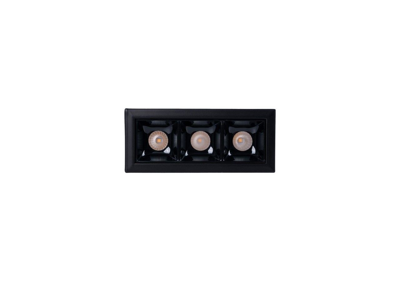 Spot linéaire LED encastré triple 6W-UGR18-IRC90-Puce OSRAM-Noir - B1218-6W-N-270 - Barcelona LED