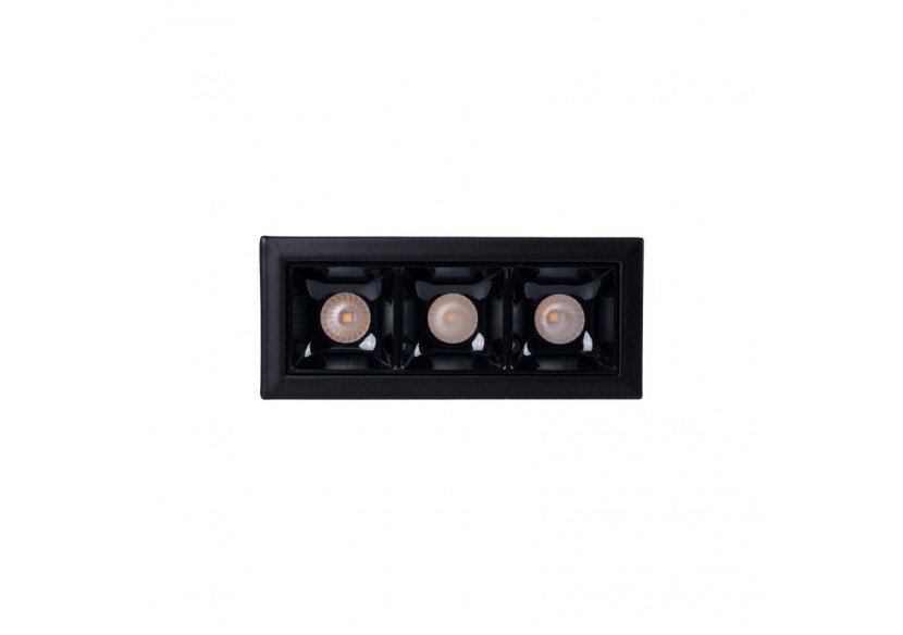 Spot linéaire LED encastré triple 6W-UGR18-IRC90-Puce OSRAM-Noir - B1218-6W-N-270 - Barcelona LED Spot linéaire LED encastré triple 6W-UGR18-IRC90-Puce OSRAM-Noir - B1218-6W-N-270 - Barcelona LED