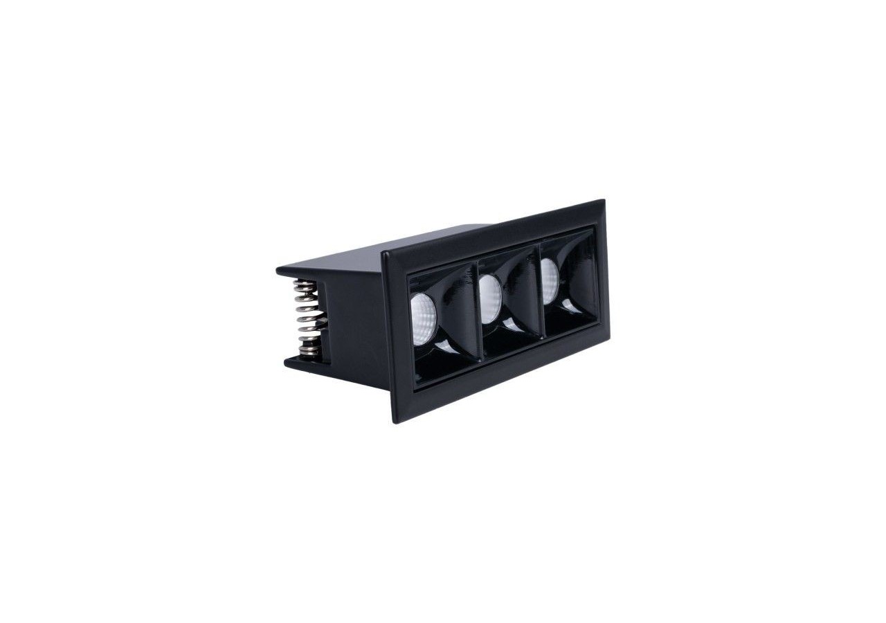 Spot linéaire LED encastré triple 6W-UGR18-IRC90-Puce OSRAM-Noir - B1218-6W-N-270 - Barcelona LED