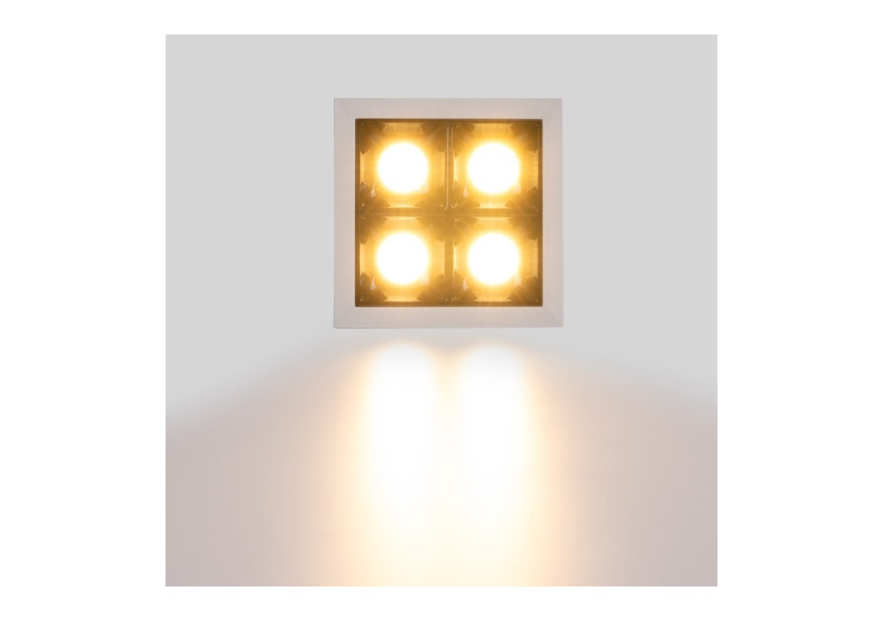 Spot LED encastrable carré 8W-4 lumières-UGR18-IRC90-Puce OSRAM-Blanc - B1217-8W-B-270 - Barcelona LED