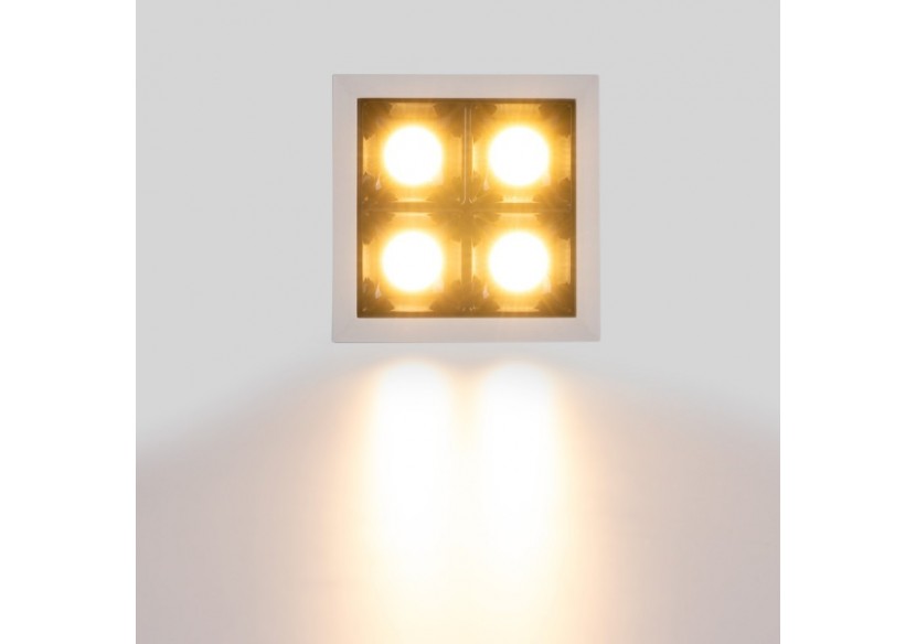 Spot LED encastrable carré 8W-4 lumières-UGR18-IRC90-Puce OSRAM-Blanc - B1217-8W-B-270 - Barcelona LED Spot LED encastrable carré 8W-4 lumières-UGR18-IRC90-Puce OSRAM-Blanc - B1217-8W-B-270 - Barcelona LED