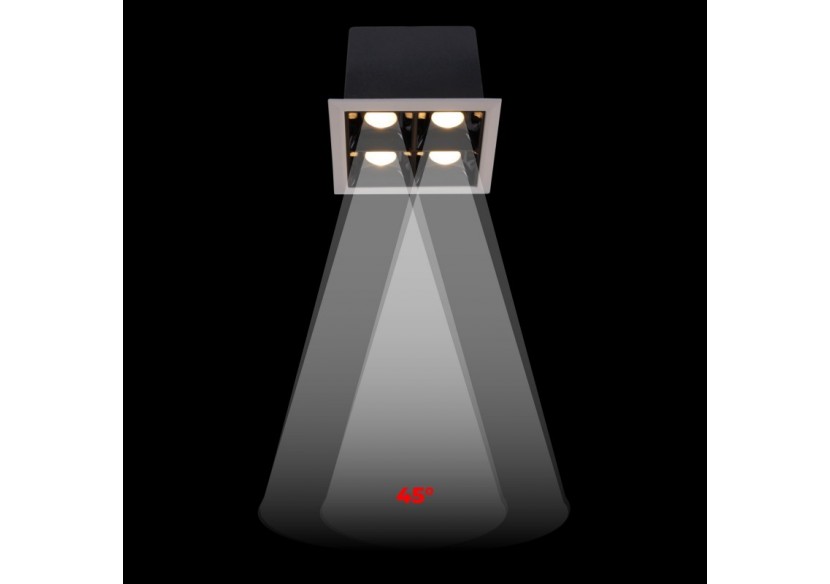 Spot LED encastrable carré 8W-4 lumières-UGR18-IRC90-Puce OSRAM-Blanc - B1217-8W-B-270 - Barcelona LED Spot LED encastrable carré 8W-4 lumières-UGR18-IRC90-Puce OSRAM-Blanc - B1217-8W-B-270 - Barcelona LED