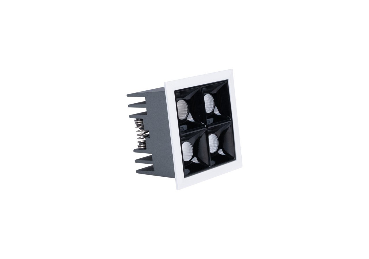 Spot LED encastrable carré 8W-4 lumières-UGR18-IRC90-Puce OSRAM-Blanc - B1217-8W-B-270 - Barcelona LED