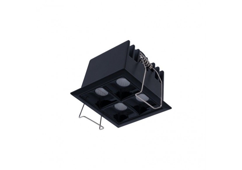 Spot LED encastrable carré 8W-4 lumières-UGR18-IRC90-Puce OSRAM-Noir - B1217-8W-N-270 - Barcelona LED