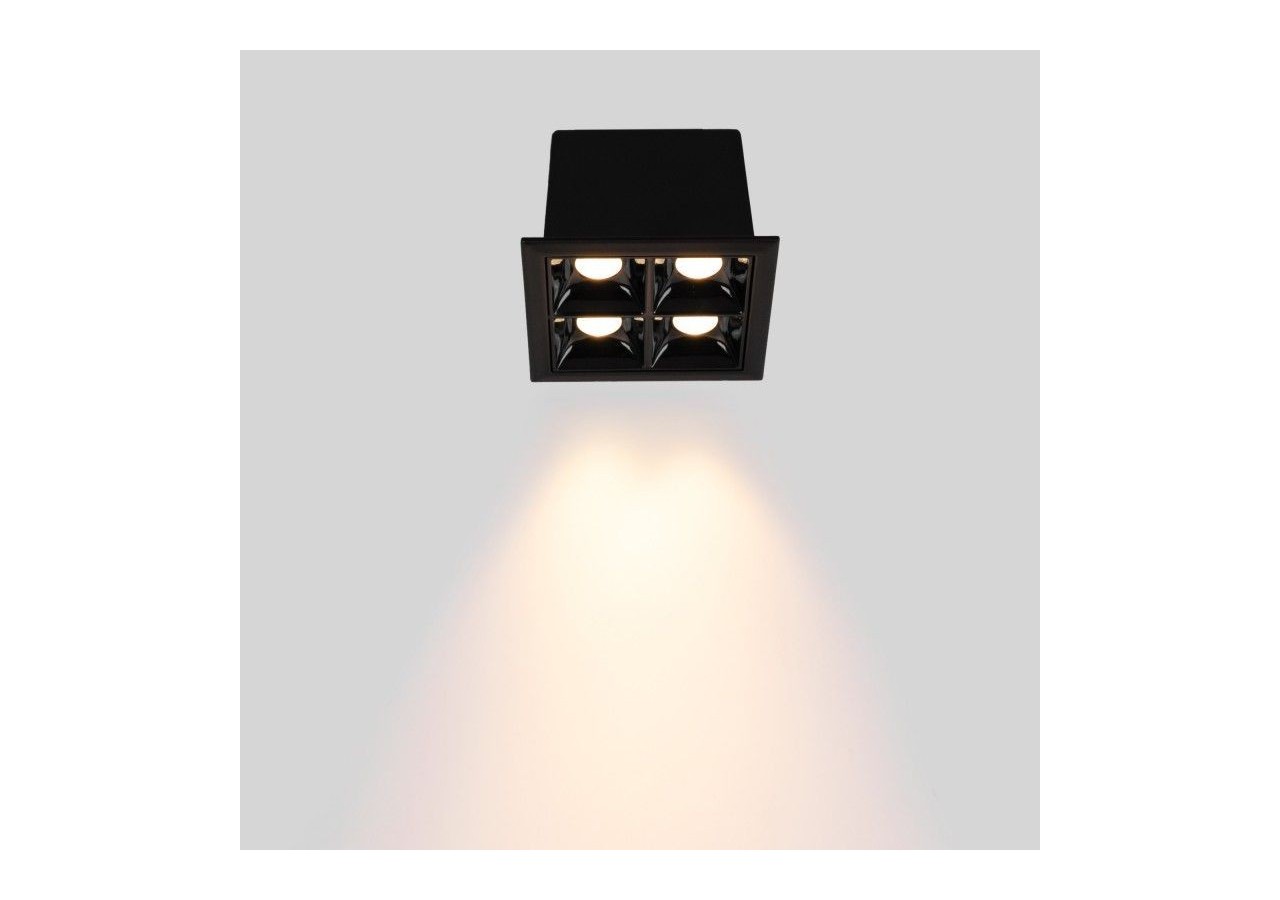 Spot LED encastrable carré 8W-4 lumières-UGR18-IRC90-Puce OSRAM-Noir - B1217-8W-N-270 - Barcelona LED