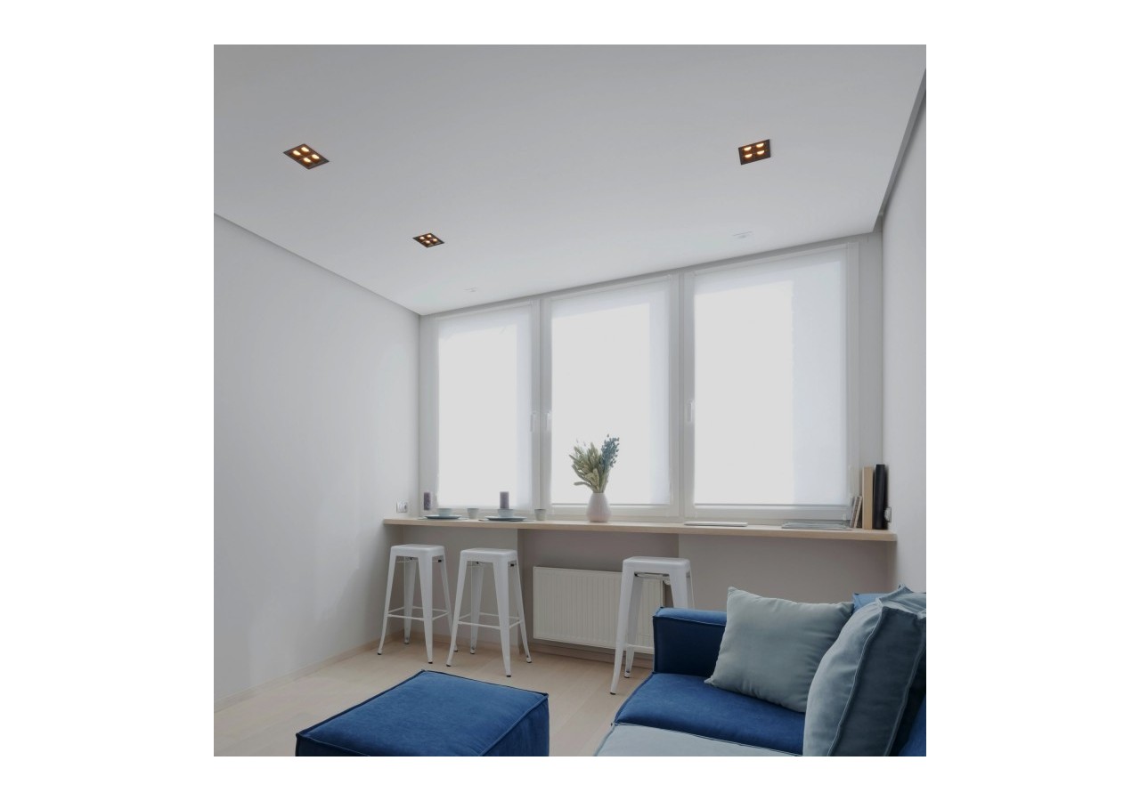 Spot LED encastrable carré 8W-4 lumières-UGR18-IRC90-Puce OSRAM-Noir - B1217-8W-N-270 - Barcelona LED