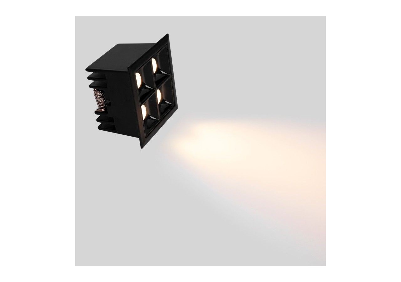 Spot LED encastrable carré 8W-4 lumières-UGR18-IRC90-Puce OSRAM-Noir - B1217-8W-N-270 - Barcelona LED