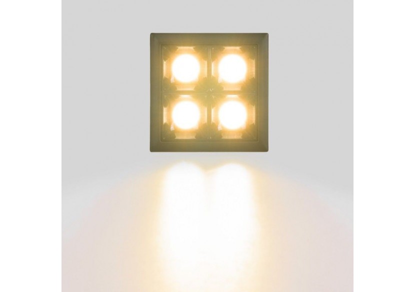 Spot LED encastrable carré 8W-4 lumières-UGR18-IRC90-Puce OSRAM-Noir - B1217-8W-N-270 - Barcelona LED