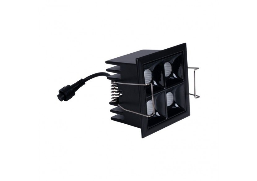 Spot LED encastrable carré 8W-4 lumières-UGR18-IRC90-Puce OSRAM-Noir - B1217-8W-N-270 - Barcelona LED