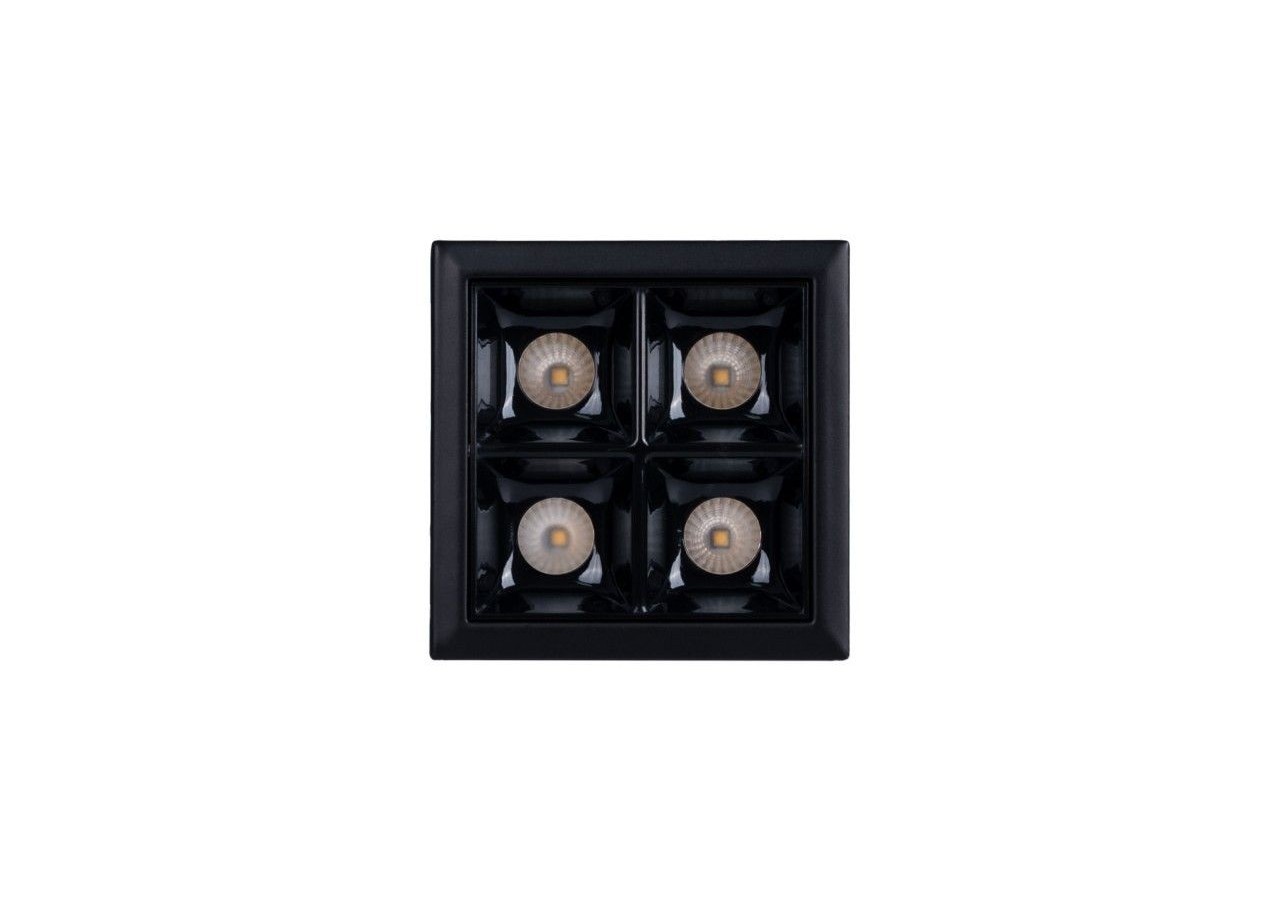 Spot LED encastrable carré 8W-4 lumières-UGR18-IRC90-Puce OSRAM-Noir - B1217-8W-N-270 - Barcelona LED