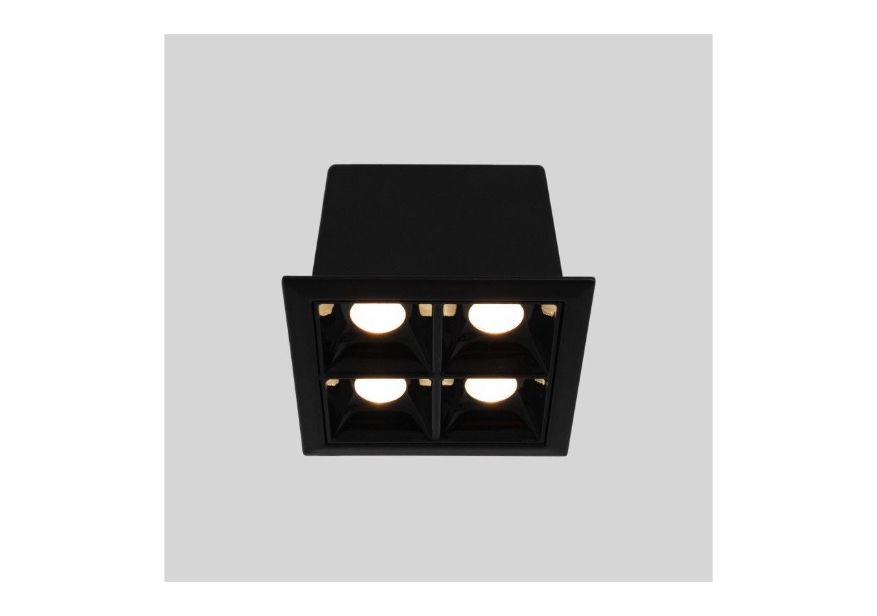 Spot LED encastrable carré 8W-4 lumières-UGR18-IRC90-Puce OSRAM-Noir - B1217-8W-N-270 - Barcelona LED