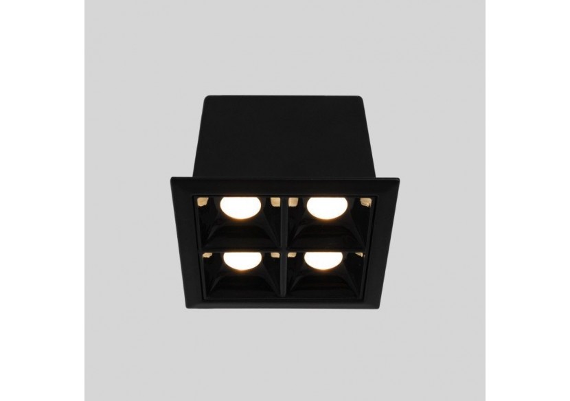 Spot LED encastrable carré 8W-4 lumières-UGR18-IRC90-Puce OSRAM-Noir - B1217-8W-N-270 - Barcelona LED