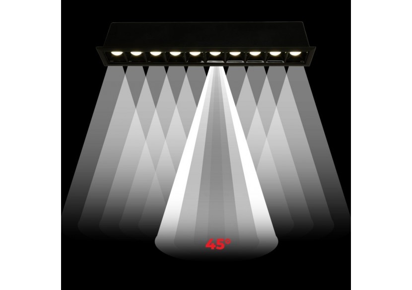 Spot linéaire LED encastré 20W-UGR18-IRC90-Puce OSRAM-Noir - B1218-20W-N-270 - Barcelona LED