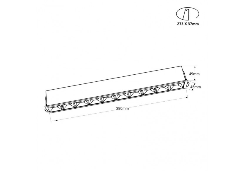Spot linéaire LED encastré 20W-UGR18-IRC90-Puce OSRAM-Blanc - B1218-20W-B-270 - Barcelona LED