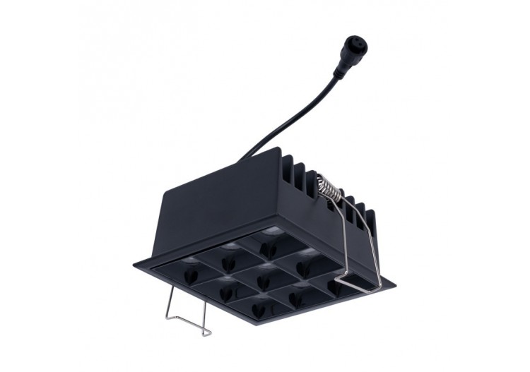 Spot LED encastrable carré 18W-9 lumières-UGR18-IRC90-Puce OSRAM-Noir - B1217-18W-N-270 - Barcelona LED