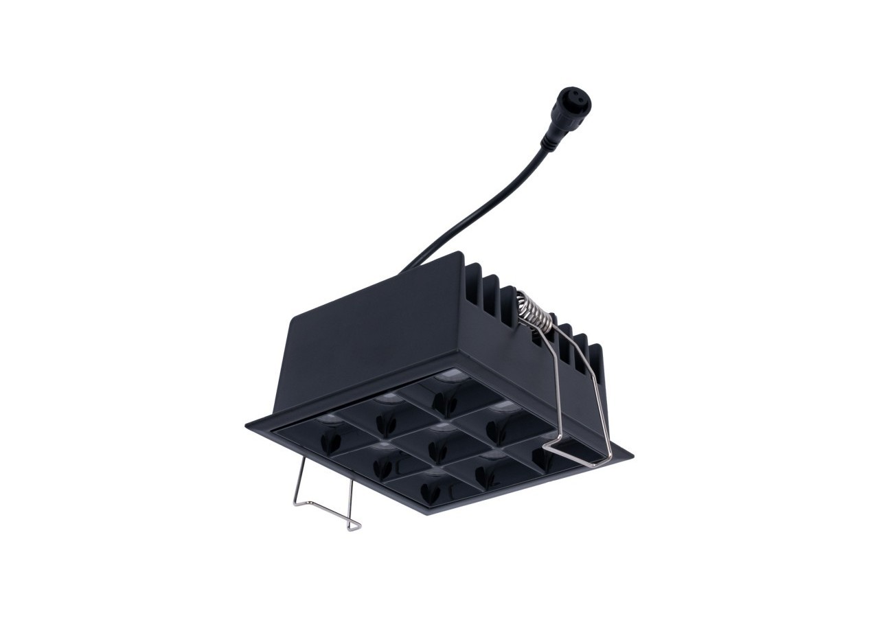 Spot LED encastrable carré 18W-9 lumières-UGR18-IRC90-Puce OSRAM-Noir - B1217-18W-N-270 - Barcelona LED