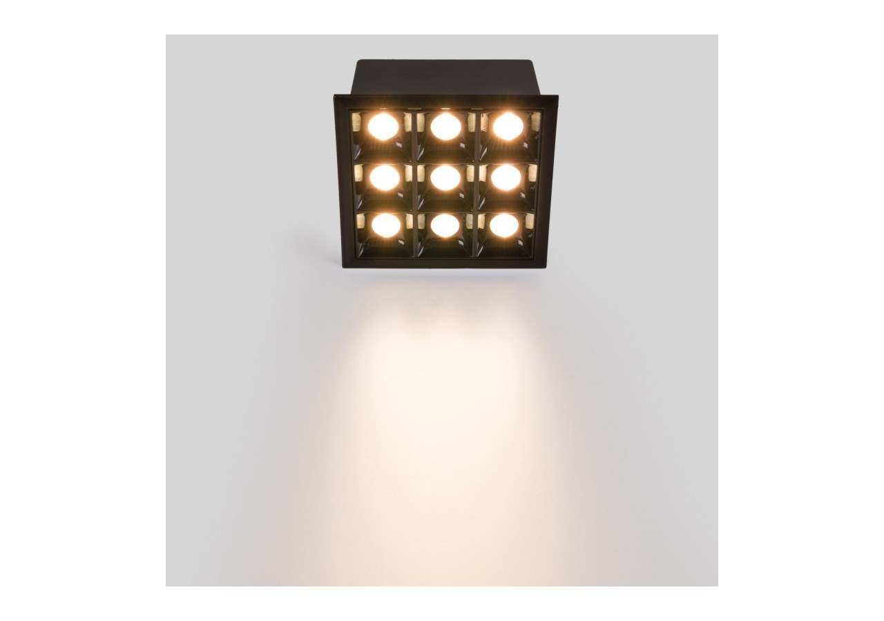 Spot LED encastrable carré 18W-9 lumières-UGR18-IRC90-Puce OSRAM-Noir - B1217-18W-N-270 - Barcelona LED