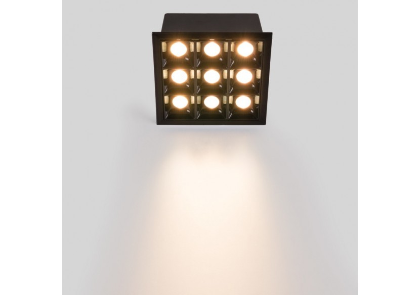 Spot LED encastrable carré 18W-9 lumières-UGR18-IRC90-Puce OSRAM-Noir - B1217-18W-N-270 - Barcelona LED