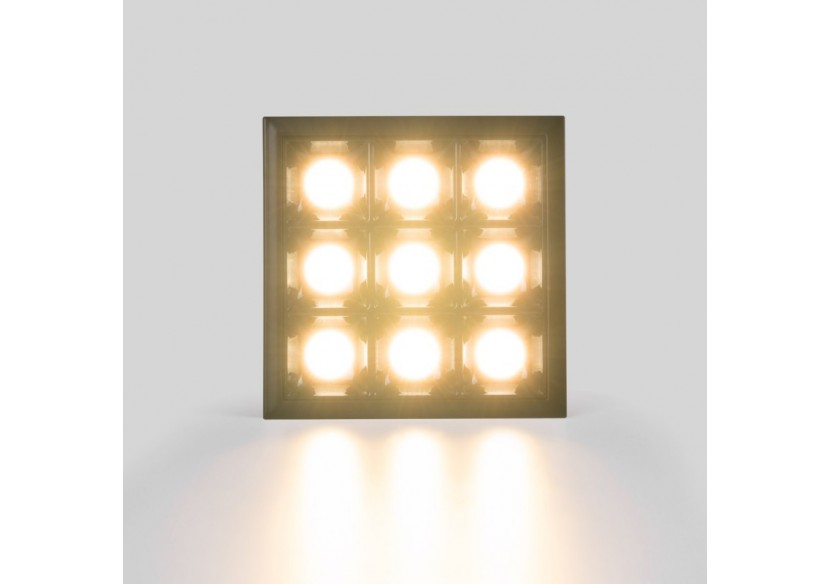 Spot LED encastrable carré 18W-9 lumières-UGR18-IRC90-Puce OSRAM-Noir - B1217-18W-N-270 - Barcelona LED