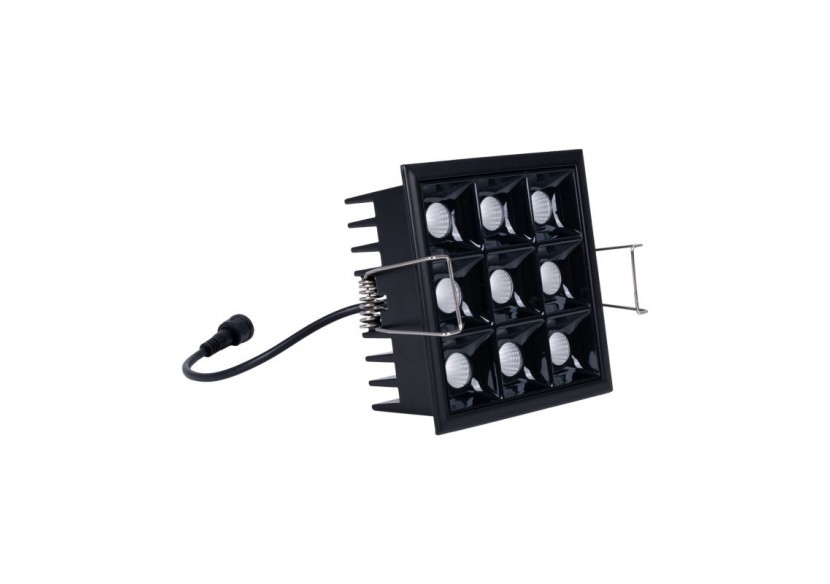 Spot LED encastrable carré 18W-9 lumières-UGR18-IRC90-Puce OSRAM-Noir - B1217-18W-N-270 - Barcelona LED