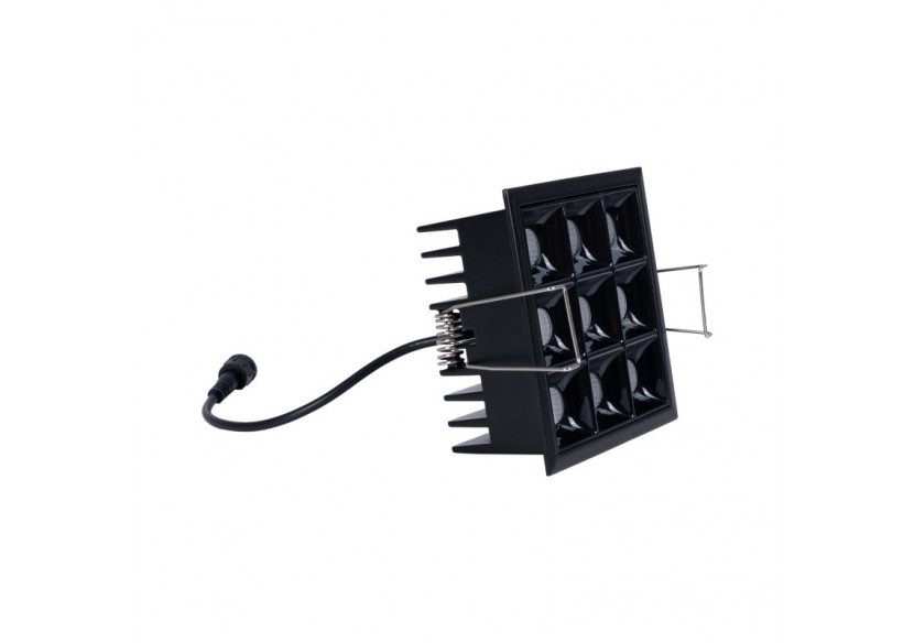 Spot LED encastrable carré 18W-9 lumières-UGR18-IRC90-Puce OSRAM-Noir - B1217-18W-N-270 - Barcelona LED