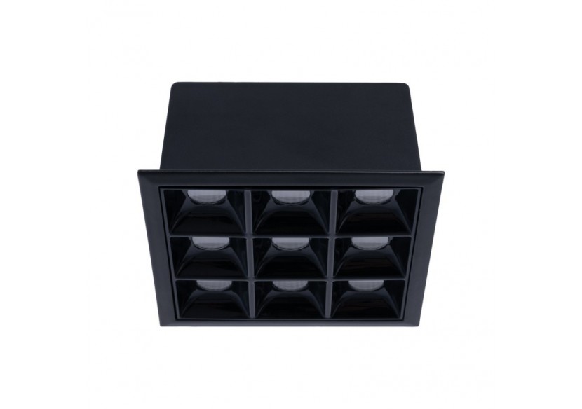 Spot LED encastrable carré 18W-9 lumières-UGR18-IRC90-Puce OSRAM-Noir - B1217-18W-N-270 - Barcelona LED