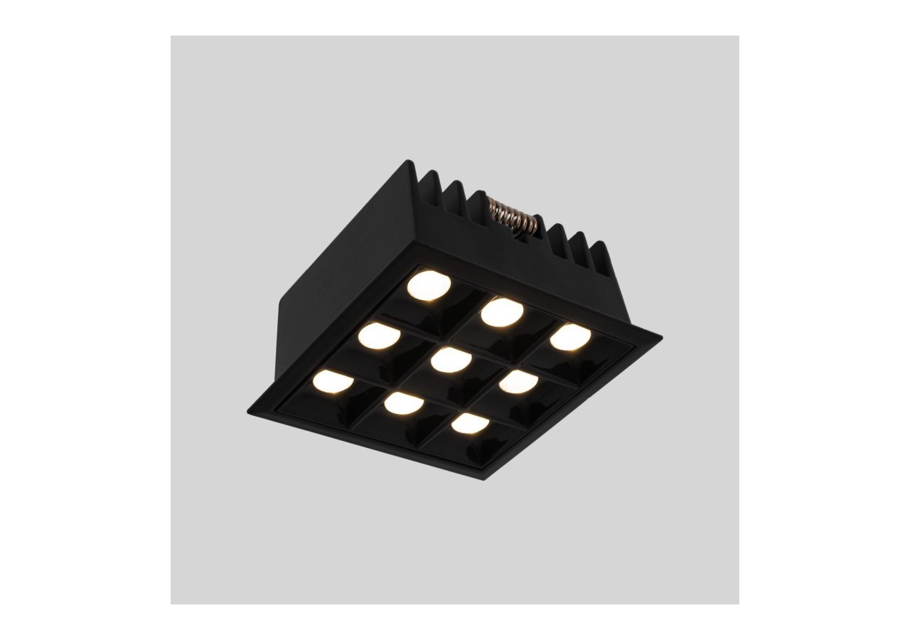 Spot LED encastrable carré 18W-9 lumières-UGR18-IRC90-Puce OSRAM-Noir - B1217-18W-N-270 - Barcelona LED