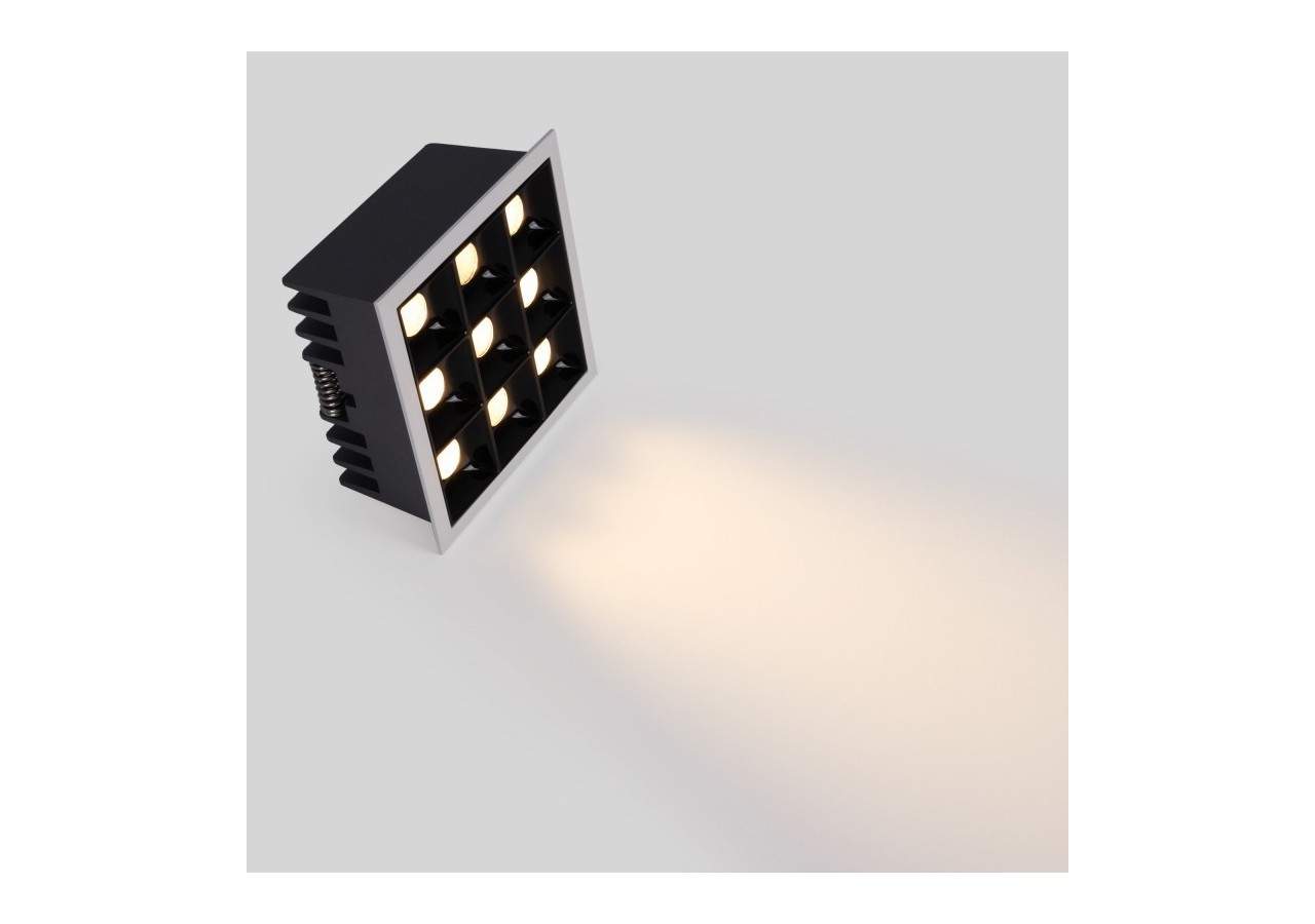 Spot LED encastrable carré 18W-9 lumières-UGR18-IRC90-Puce OSRAM-Blanc - B1217-18W-B-270 - Barcelona LED