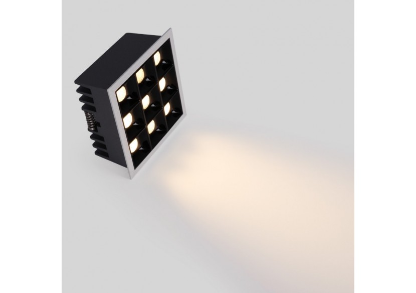 Spot LED encastrable carré 18W-9 lumières-UGR18-IRC90-Puce OSRAM-Blanc - B1217-18W-B-270 - Barcelona LED