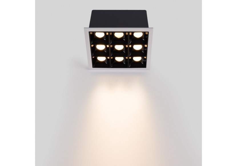 Spot LED encastrable carré 18W-9 lumières-UGR18-IRC90-Puce OSRAM-Blanc - B1217-18W-B-270 - Barcelona LED