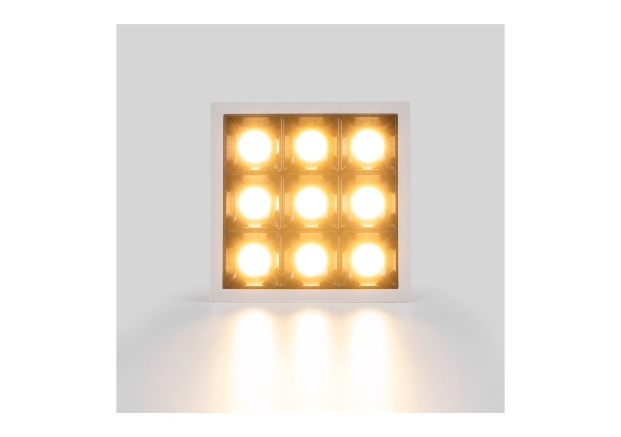 Spot LED encastrable carré 18W-9 lumières-UGR18-IRC90-Puce OSRAM-Blanc - B1217-18W-B-270 - Barcelona LED