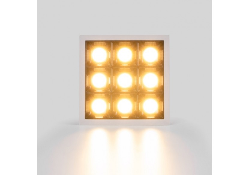 Spot LED encastrable carré 18W-9 lumières-UGR18-IRC90-Puce OSRAM-Blanc - B1217-18W-B-270 - Barcelona LED