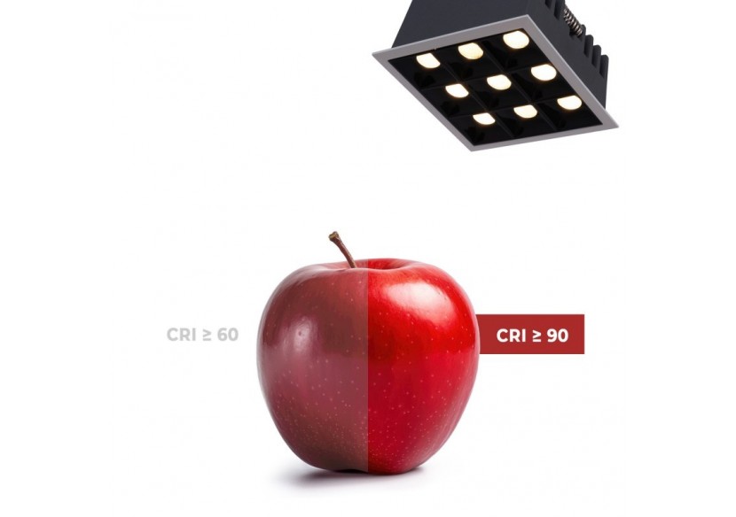 Spot LED encastrable carré 18W-9 lumières-UGR18-IRC90-Puce OSRAM-Blanc - B1217-18W-B-270 - Barcelona LED