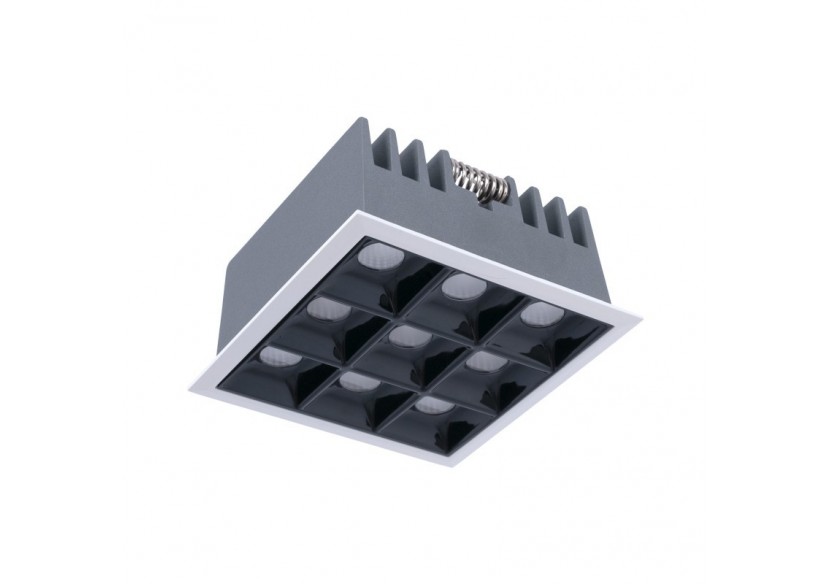 Spot LED encastrable carré 18W-9 lumières-UGR18-IRC90-Puce OSRAM-Blanc - B1217-18W-B-270 - Barcelona LED