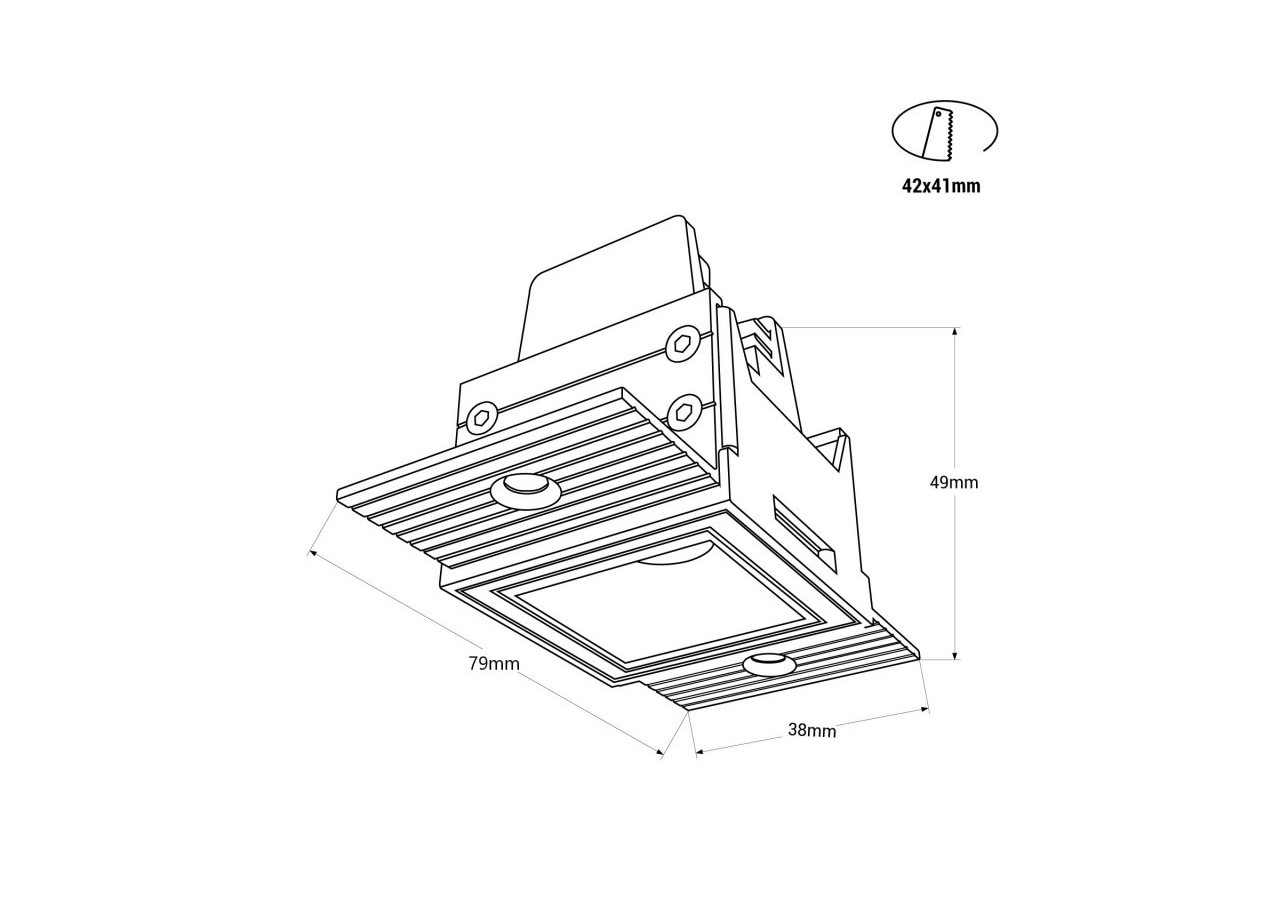 Spot LED linéaire d'intégration pour plaque de plâtre-2W-UGR18-IRC90-Noir - B1219-2W-N-270 - Barcelona LED