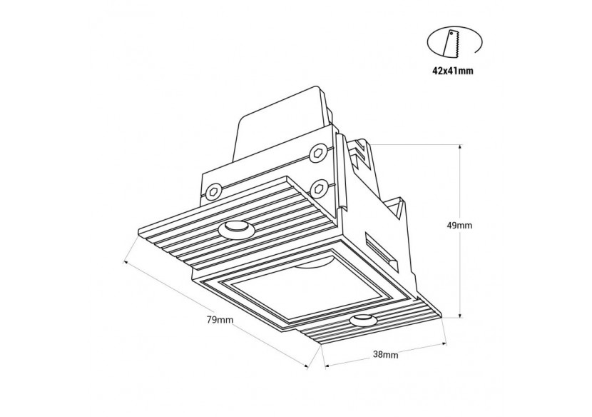 Spot LED linéaire d'intégration pour plaque de plâtre-2W-UGR18-IRC90-Noir - B1219-2W-N-270 - Barcelona LED