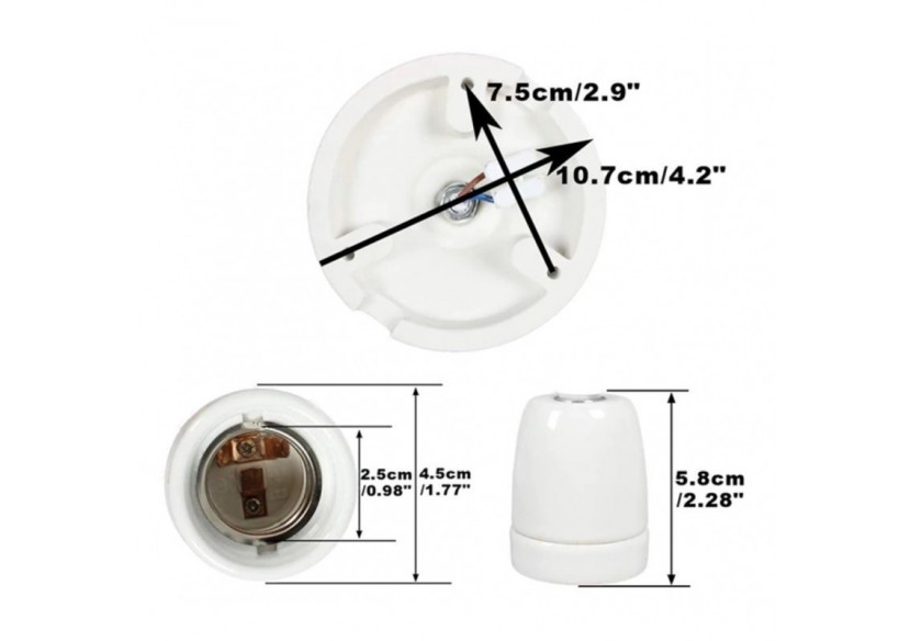 Suspension douille E27 céramique - LV122-AM - Barcelona LED